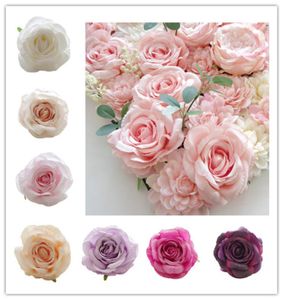 50 stcs 12 cm 11 Color Artificial Simulation Silk Rose Flower Head Diy Wedding Wall Arch Decoratie Polse Huis Garland Haar ACC9693125