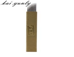 50 Uds. 12 pines maquillaje permanente cuchillas para tatuaje de cejas agujas de Microblading herramientas de belleza Oct 253022881