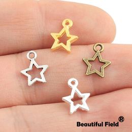 50pcs 1310 mm Antique Silver Bronze Gold Colonde plaqué HABINE Collier Collier Pendard Fivepointed Star A026 240507