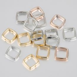 50 stks 14 mm Twee gat CCB vierkante frame Spacer Beads Diy ketting Bracelet oorbellen Connectoren Hangers Charms sieradenaccessoires