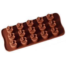 50 pcs 15 cavité Double coeur Silicone gelée moules quinze trous bac à glaçons résistance à la chaleur cuisson cuisine chocolat moules