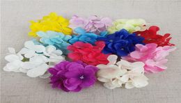 50pcs 15color 12cm Small Hortensia Silk Flower Head for Diy Wedding Wall Arch Fond Fleur Accessoire décoratif PR5104230