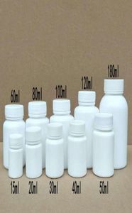 50 stcs 15 ml20 ml30 ml60 ml100 ml plastic PE witte lege afdichtingsflessen vaste poeder medicijn pil flesje flacons reagens pakkingcontainers5850745