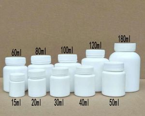 50pcs 15ml20ml30ml60ml100ml Plastique PE Blanc des bouteilles de joints vides Solid Powder Médembre