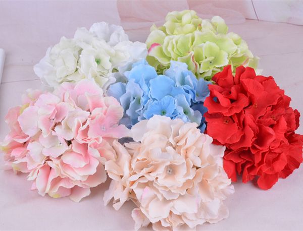 50PCS liberan el envío 16cm venden al por mayor la cabeza de flor de la hortensia de seda del emulational para el hogar, el jardín, la boda, o la decoración del ornamento del vestido del headwear