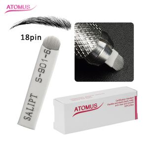 50 stks 18pin Pre-gesteriliseerde Microblading Naalden U Shape Wenkbrauw Tattoo Supply Permanent Makeup Eye Brow Geteriliseerd Tool