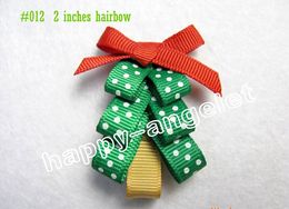 50 stks 2 "Kerstboom Haar Clip Bow Accessoires Kids Bogen Bloem Baby Meisjes Hoofdband Bloem Bows Renda Bowknot Baby Haar Clips HD3270