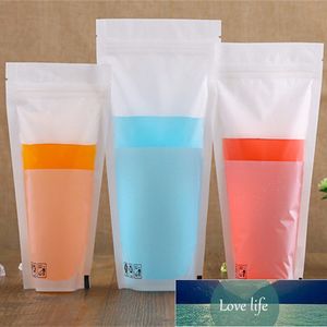 50pcs 200ml-700ml moitié clair + moitié blanc créatif givré sac de boisson d'été sac d'emballage liquide lait bar jus sacs prix usine conception experte qualité dernière