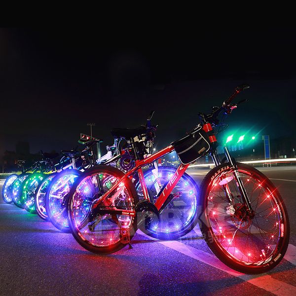 50 pièces 20Led vélo roue veilleuses vélo Flash a parlé chaîne lumière équitation extérieure étanche avertissement de sécurité décorer lampe