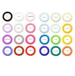 50pcs 25 couleurs 5 cm Dia téléphone fil cordon gomme cheveux cravate filles élastique cheveux élastique anneau corde bonbons Bracelet extensible Scrunch2455524