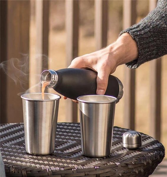 Tasses à bière en acier inoxydable de qualité supérieure, 50 pièces de 250ml, gobelets à café, à bière, à vin, tasses de voyage écologiques en plein air