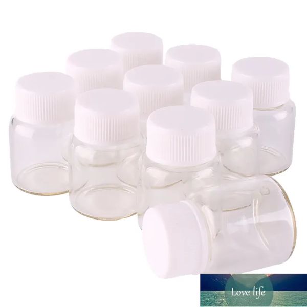 50 Uds 27*35mm 8ml botellas de especias de perfume de vidrio transparente con tapa de rosca de plástico blanco viales de tarro diminutos calidad artesanal DIY