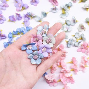 50 stcs 2 cm Multicolor Daisy Flower Heads Mini Silk Artificial Flowers For Wreat Scrapbooking Home Wedding Decoratie