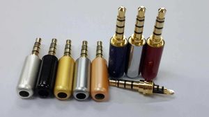 50PCS 3.5 mm Plug Audio Jack 4 Pole Gold Plated Earphone Adapter for DIY Stereo Headset Earphone or Used for Repair Earphone