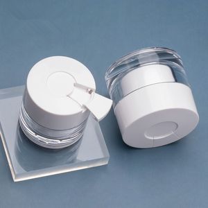 50pcs 30/50g pot blanc en plastique pot de crème vide avec emballage de récipient de bouteille rechargeable de voyage cuillère
