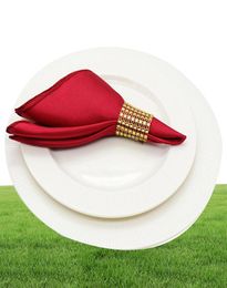 50pcs 30cm serviettes de table tissu carré satin tissu serviette poche mouchoir pour mariage anniversaire fête à la maison el or blanc 1721999
