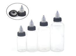 50pcs 30ml 60ml 100ml 120ml de plástico vacío tatuaje de tatuaje Tapla blanca Tapa de tatuaje transparente de tatuaje de botella transparente T207074500