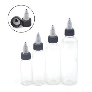 50 Stuks 30 ml 60 ml 100 ml 120 ml Plastic Lege Tattoo Inkt Fles Top Zwarte Dop Transparant Clear fles Tatoeëren Accessoires T20318Y