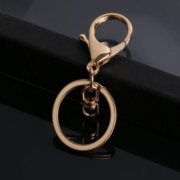 50pcs 30mm porte-clés plusieurs couleurs porte-clés anneaux rond doré plaque d'argent crochet mousqueton porte-clés 2204112611