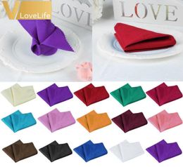 50pcs 30x30cm en lin polyester serviette de mariage table de serviette de serviette de serviette de serviette de gigogne pour un dîner.