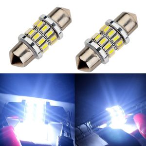 50 stks 31mm 3014 24 SMD Festoon Dome Car Light Interior Lamp Bulb Dome Plafond Panel Light