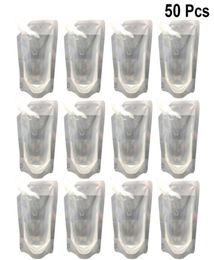 Frascos transparentes para bebidas 50 peças, 350ml bolsa de licor portátil saco de bebidas plásticas 6677340