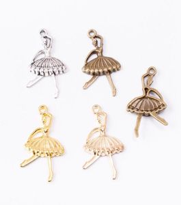 50pcs 3620 mm Color de plata Ballet Ballet Ballet Ballerina Charms Antique Bronze Ballet Pendants for Bracelet Aring Diy Jewelry7373951