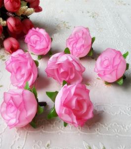 Têtes de fleurs artificielles en soie, 3CM, 50 pièces, pour décoration de mariage, couronne DIY, boîte-cadeau, artisanat, faux bourgeon de Rose artificielle, tête 4294038