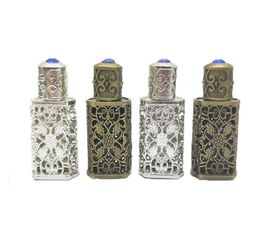 50pcs 3ml estilo de bronce botellas de perfume árabe contenedor de botellas de vidrio árabe con decoración de artesanía3725519