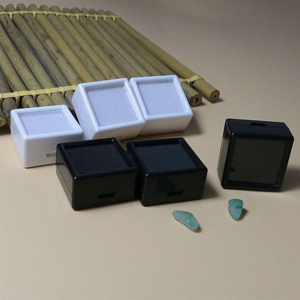 50 pçs 3x3 vidro diamante pedra preciosa jóias caso de exibição opala pedras preciosas moeda contas pingente armazenamento titular plástico box258i