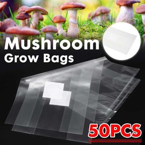 50 stks 45 * 32cm polypropyleen paddestoel spawn grow tas substraat Hight Temp Pre Seafable Tuin benodigdheden Grow Bags Aankomst 210615