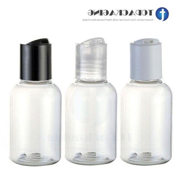 Bouteille à bouchon à vis à pression en plastique transparent, 50 pièces x 50ML, emballage de shampoing, huile essentielle, maquillage, récipient cosmétique, Lotion Unble