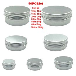 50 stuks 5g 10g 15g 20g 30g 40g 50g 100g Aluminium Pot 5ml 10ml 15ml 20ml 30ml 50ml Lege Cosmetische Metalen aluminium Tin Containers 6S09