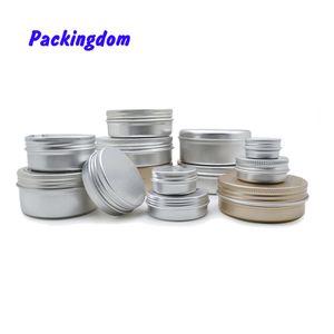 50 stks 5G 10G 15G 20G 30G 50G 80G 100G 200G Aluminium Tin Jar Lip Balm Container Lege Kaars Kruiken Metalen Containers Crème Pot Box CX200729