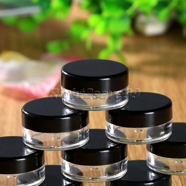 50 pièces 5ml Mini cosmétique Portable vide crème Pot Pot fard à paupières maquillage cosmétique conteneur bouteille en plastique noir rose rouge beauté