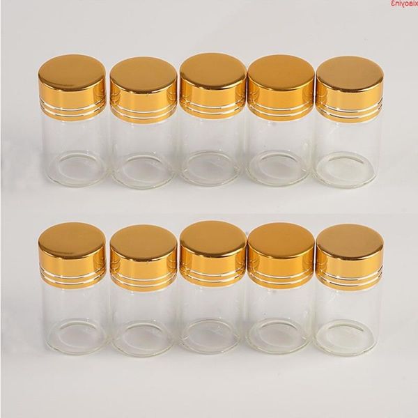 50pcs 6ml Bouteilles En Verre En Plastique Vis Bouchon Doré Vide Transparent Clair Liquide Cadeau Conteneur Souhaitant Jarshigh qualtity Hfqjk