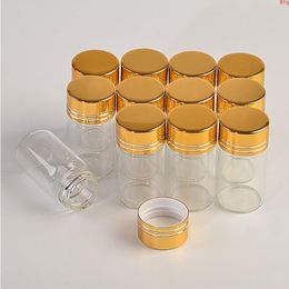 50 pz 7 ml Bottiglie di vetro Vite in alluminio Tappo dorato Vuoto Trasparente Contenitore regalo liquido trasparente Wishing Jarsgood qty Wpbmr