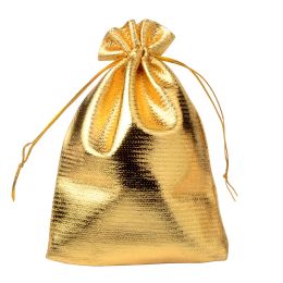50pcs 7x9 9x12 10x15 cm Sacs-cadeaux de tissu en papier d'aluminium sacs de bijoux en or