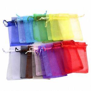 50pcs 7x9cm Sacs à dessin colorés Candy rangement Organza bijoux sacs d'emballage Party décorati sacs recyclables pochettes y6xv #