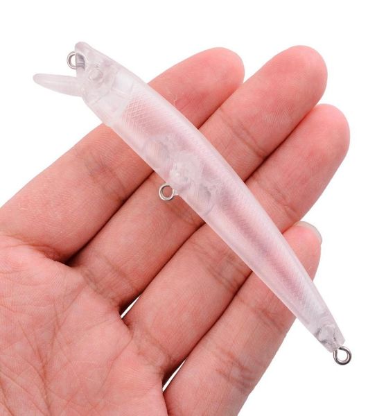 50pcs 95cm 6g appât non peint leurre de pêche corps blanc bricolage manivelle Swimbait faux appâts 3856206