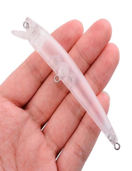 50pcs 95cm 6g appât non peint leurre de pêche corps blanc bricolage manivelle Swimbait faux appâts 3771937