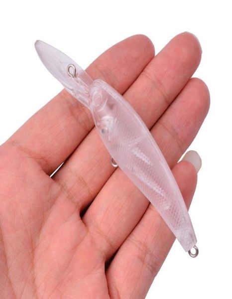 50 pcs 9 cm 62g appât non peint leurre de pêche corps blanc bricolage manivelle Swimbait faux appâts 9911964