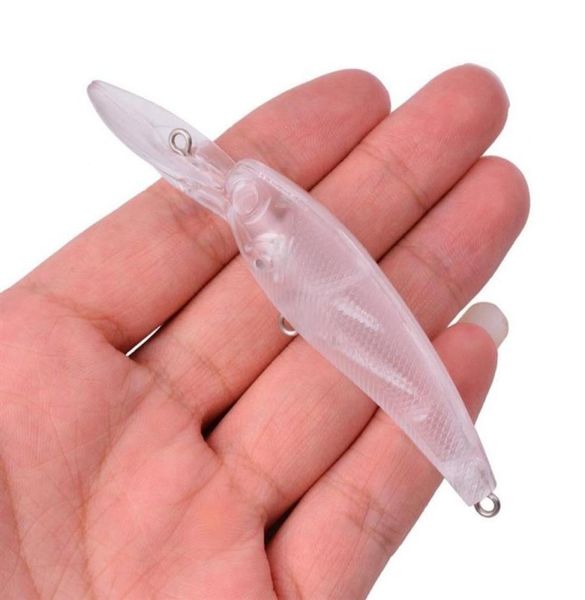 50 pcs 9 cm 62g appât non peint leurre de pêche corps blanc bricolage manivelle Swimbait faux appâts 299C3100820