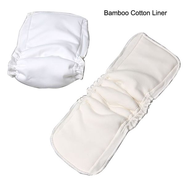 50pcs A Lot Diaper Insert Bambou Coton Gousset Inserts Étanche PUL Coton Bambou Absorbants Doublures Pour Couches De Poche Nuit 201117