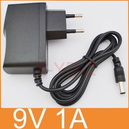 50 stks AC 100V-240V Converter Adapter DC 9V 1A / 1000MA Voeding EU Plug + DHL Gratis verzending