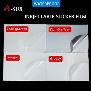 50 stks lijmpapier sticker film waterdichte pp/pet a4 laser/inkjet printer kopieerige ambachtelijke papieren label mat/clear surface film 201009