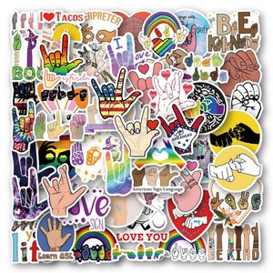 50 stcs Amerikaanse gebarentaalstickers asl graffiti kinderen speelgoed skateboard auto motorfiets fietssticker sticker stickers groothandel groot