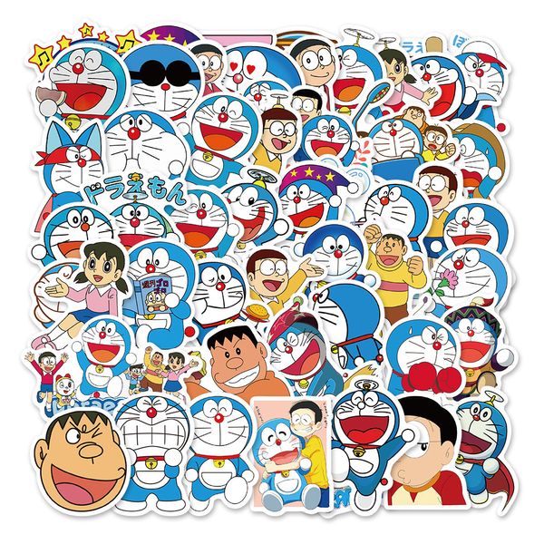 50Pcs animação Doraemon adesivo Nobita Nobi Minamoto Shizuka Graffiti Crianças Brinquedo Skate carro Motocicleta Adesivo Decalques Atacado