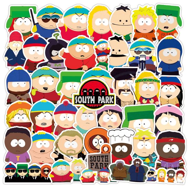 50 Pcs Anime Mignon South Park Autocollants Valise Ordinateur Portable Vélo Guitare southpark porte-clés Téléphone Étanche Graffiti Autocollant Sticker Enfant Classique Autocollant