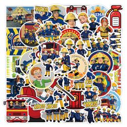 50 stcs anime brandweerman Sam stickers kinderen veiligheidsopleiding animatie graffiti kinderen speelgoed skateboard auto motorfiets fiets sticker stickers groothandel groot